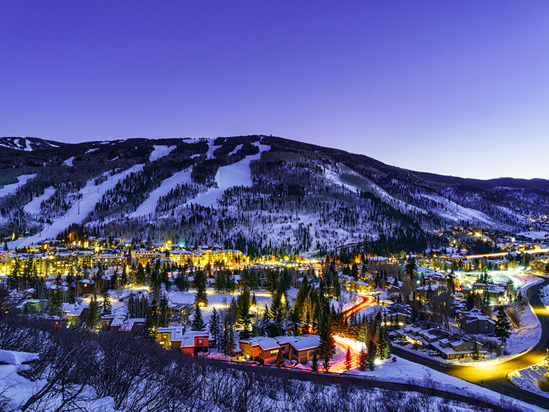 Vail Village and Lionshead Colorado Night View